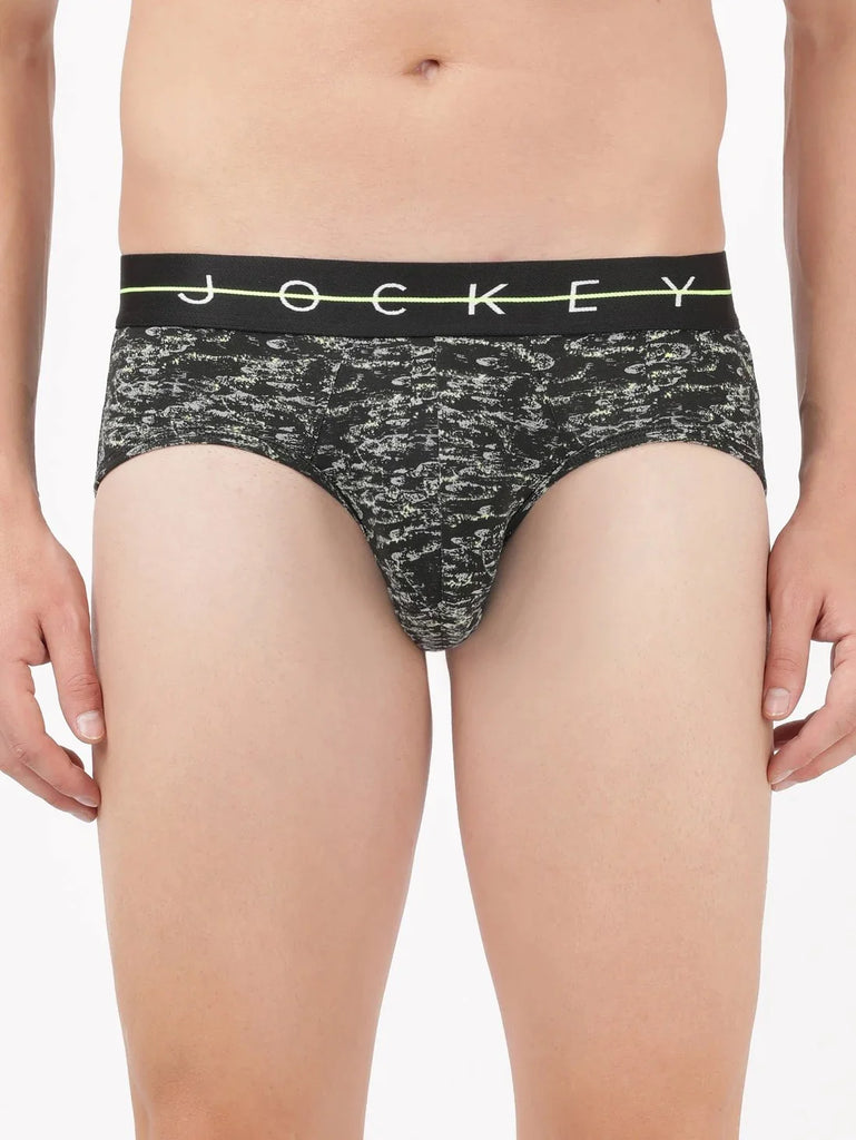 White Jockey Printed Brief Underwear