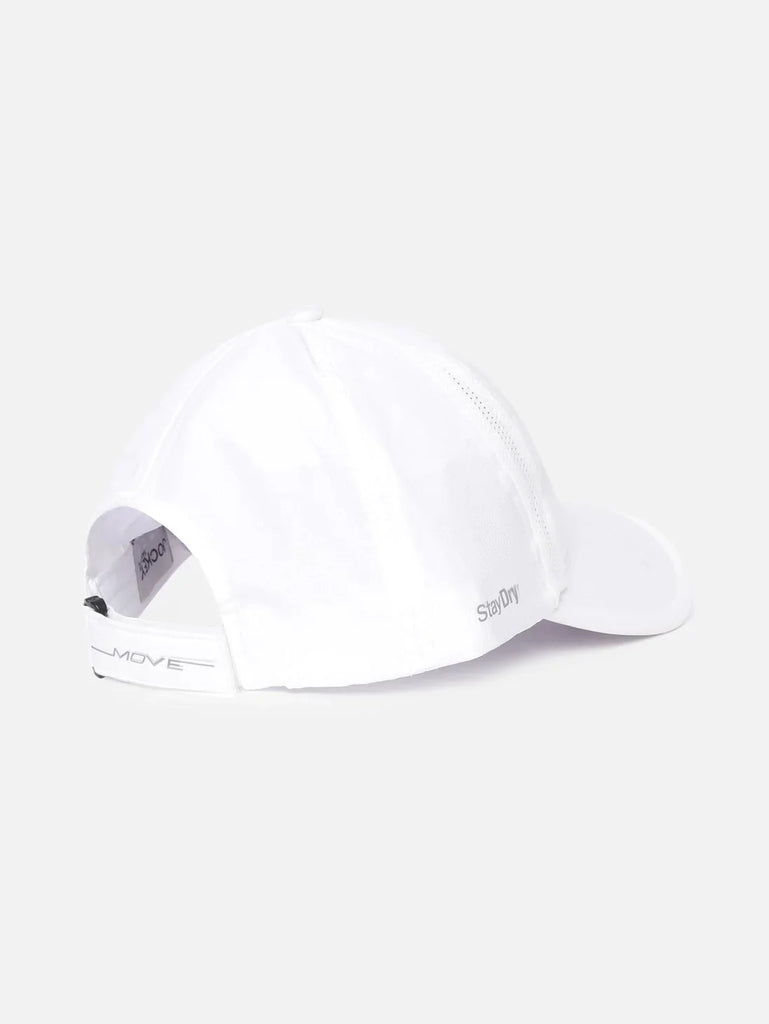 White Polyester Solid Cap with Adjustable Back Closure