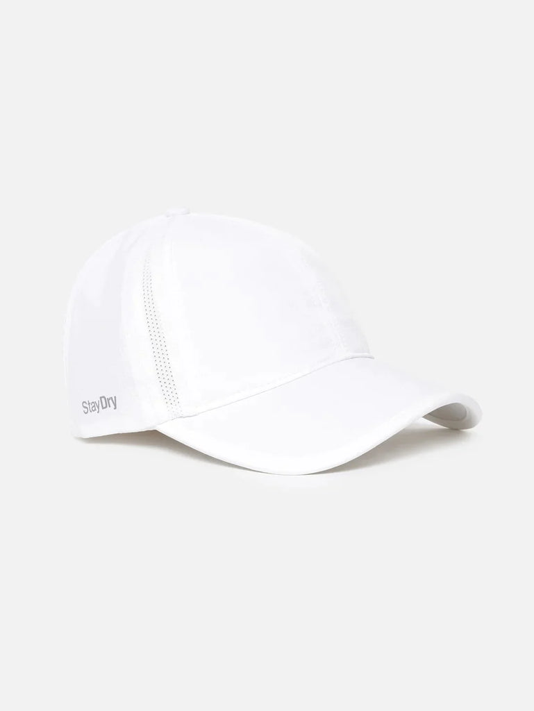 White Polyester Solid Cap with Adjustable Back Closure