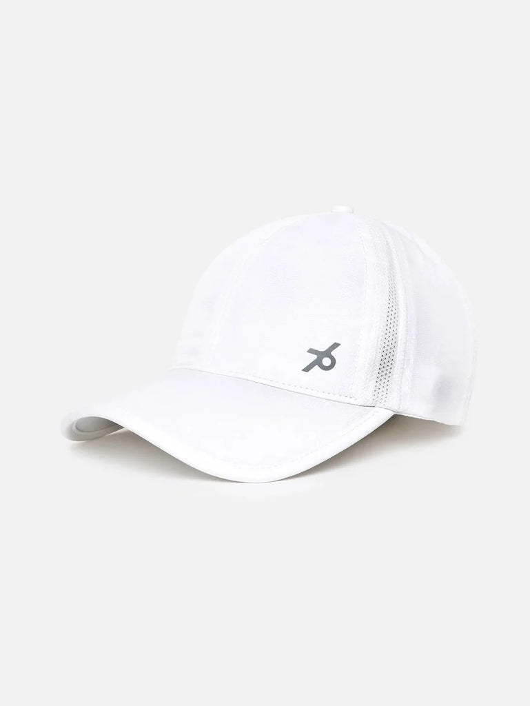 White Polyester Solid Cap with Adjustable Back Closure