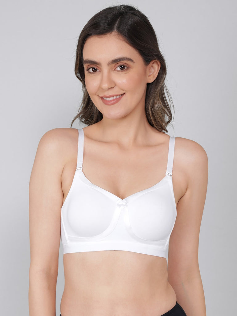 Jockey Fe78 Women Wirefree Padded Cotton Full Coverage Plus Size Bra With  Broad Wings - Skin