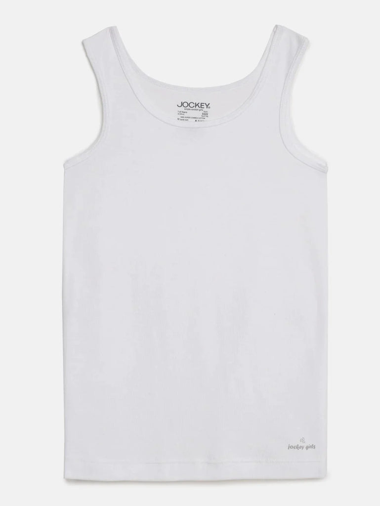 White JOCKEY Girl's Solid Tank Top