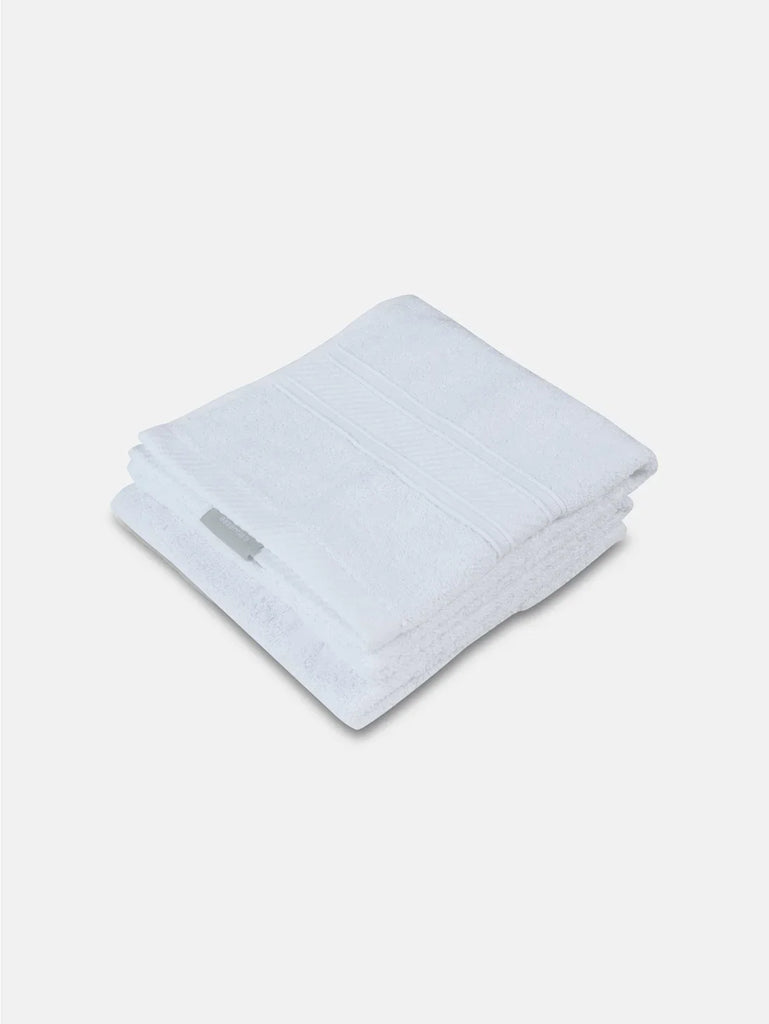 White Jockey Cotton Terry Ultrasoft and Durable Solid Hand Towel (Pack of 2)