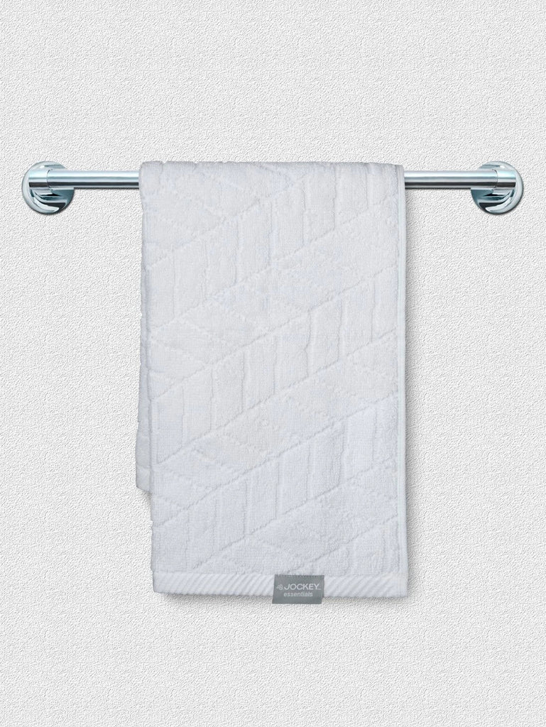 Cotton Terry Ultrasoft and Durable Patterned Hand Towel White