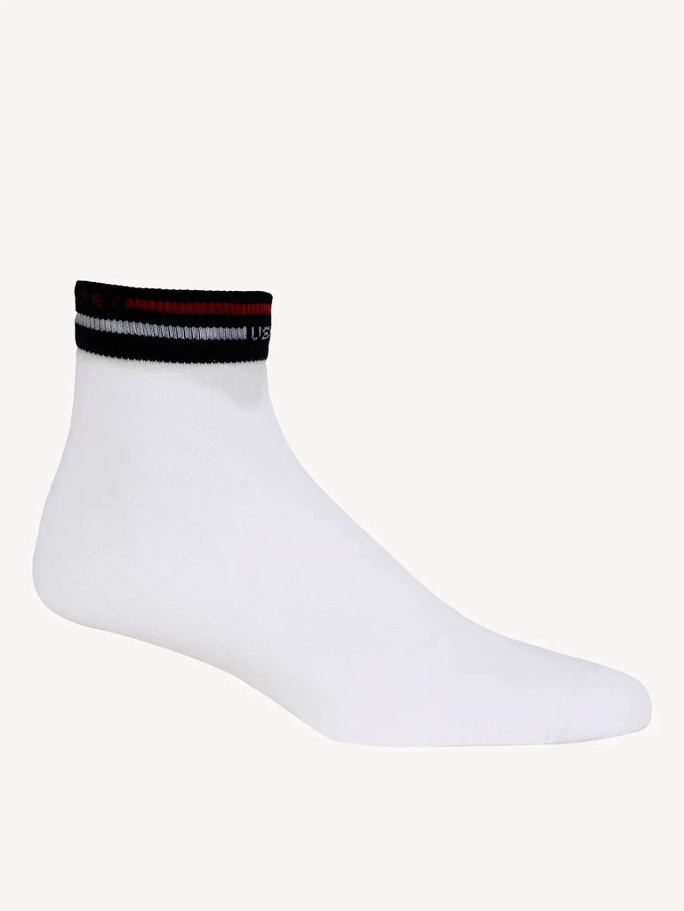 White Jockey Men's Compact Cotton Stretch Ankle Length Socks with Stay Fresh Treatment