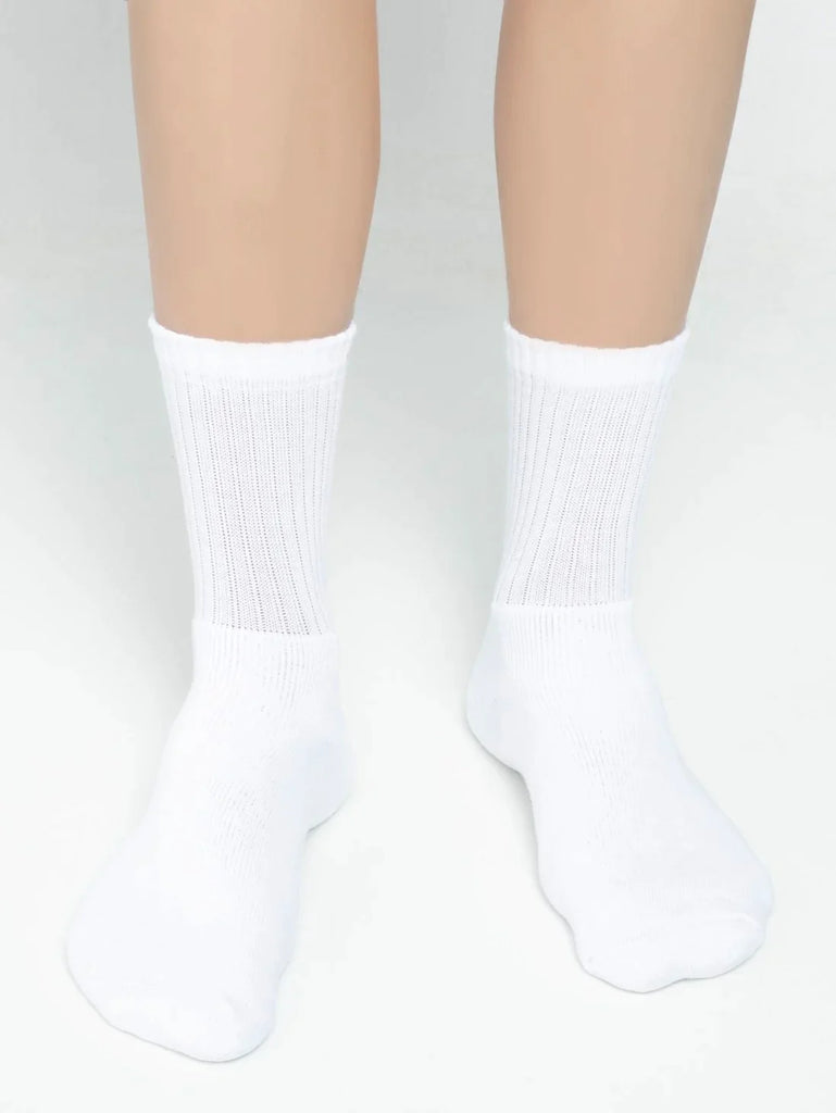 White Jockey Men's Compact Cotton Terry Crew Length Socks With Stay Fresh Treatment