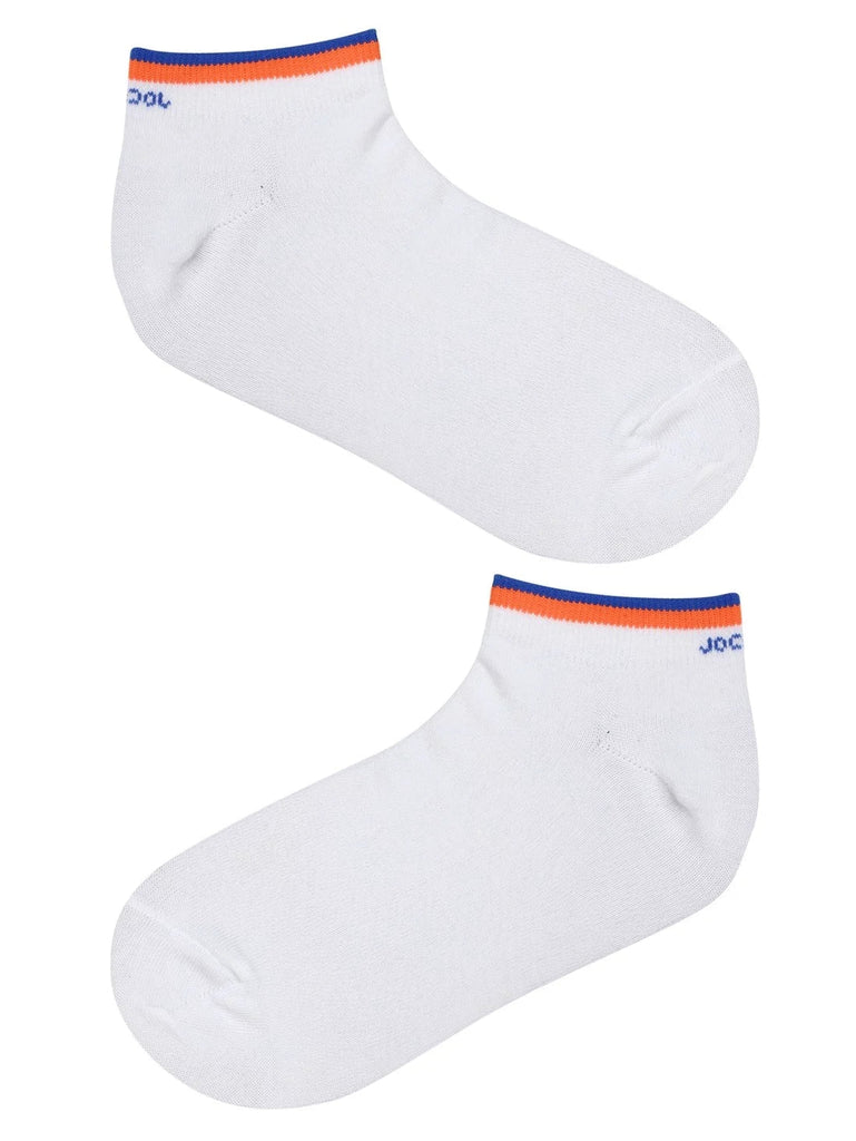 White Jockey Men's Compact Cotton Stretch Low Show Socks With Stay Fresh Treatment