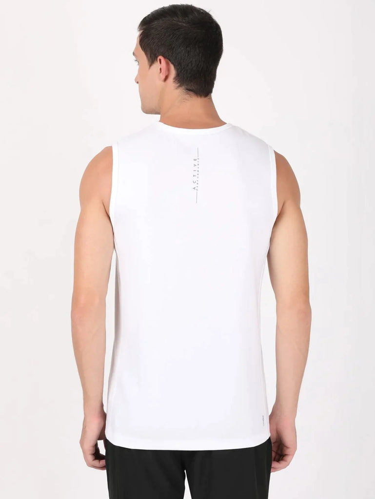 White JOCKEY Men's Round Neck Half Sleeve T-Shirt