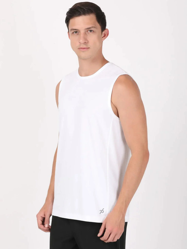 White JOCKEY Men's Round Neck Half Sleeve T-Shirt