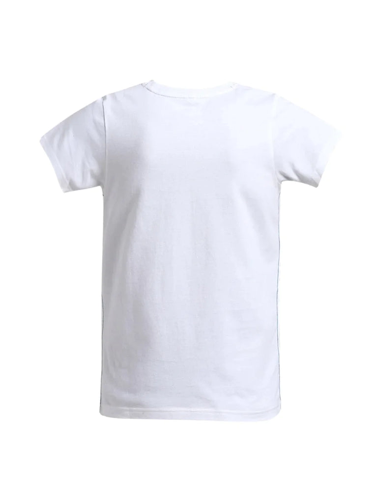 White JOCKEY Boy's Graphic Printed Half Sleeve T-Shirt