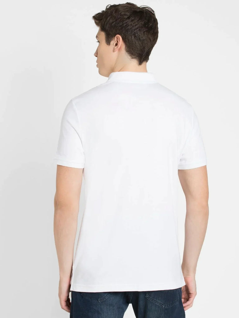 White JOCKEY Men's Solid Half Sleeve Polo T-Shirt