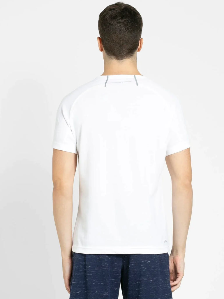 White JOCKEY Men's Round Neck Half Sleeve T-Shirt