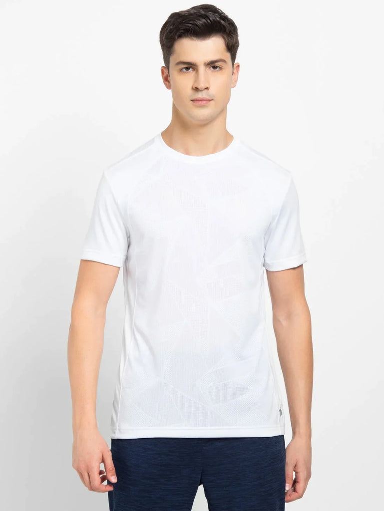 White JOCKEY Men's Round Neck Half Sleeve T-Shirt