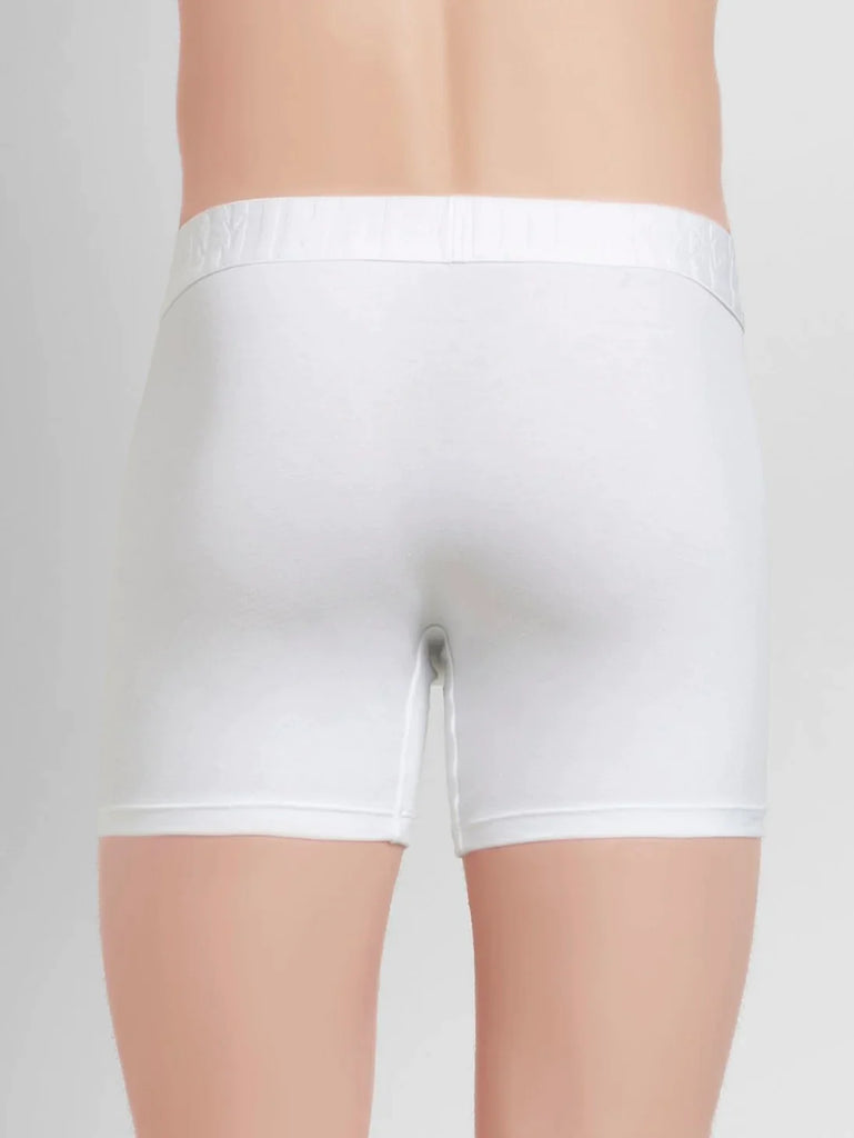 White Jockey Supima Cotton Elastane Stretch Solid Trunk Underwear For Men