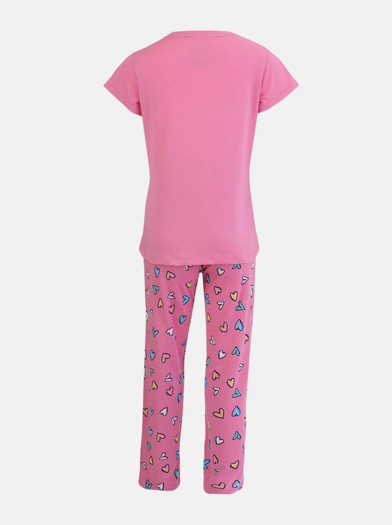 Wild Orchid JOCKEY Girl's Short Sleeve T-Shirt and Pajama Set