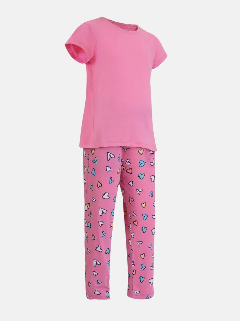 Wild Orchid JOCKEY Girl's Short Sleeve T-Shirt and Pajama Set