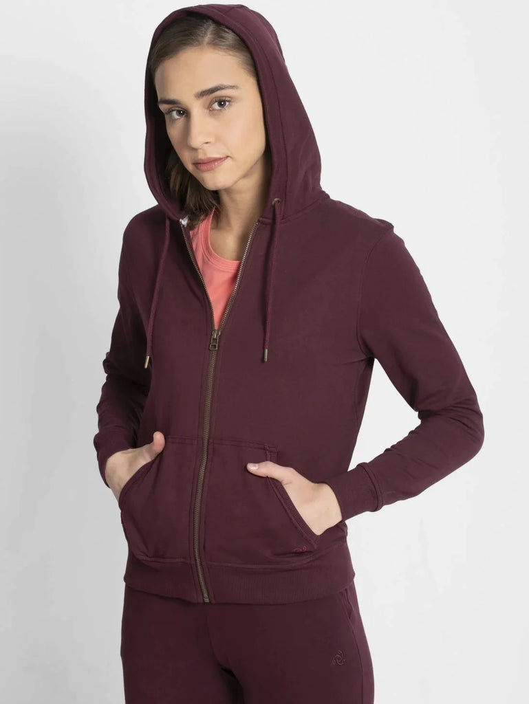 Wine Tasting JOCKEY Women's Cotton French Terry Fabric Hoodie Jacket