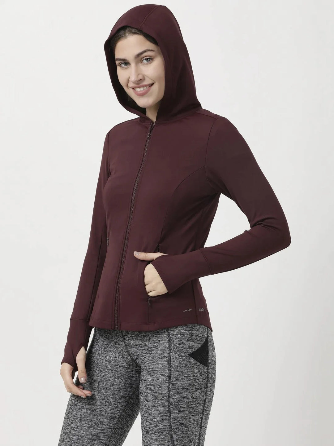 Shop JOCKEY Women's Microfiber Elastane Stretch Slim Fit Hoodie