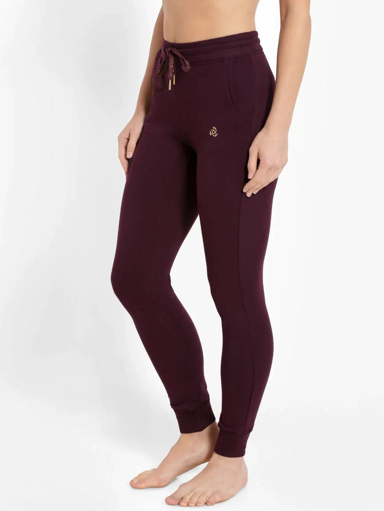 Wine Tasting Jockey Women's Super Combed Cotton Elastane French Terry Slim Fit Joggers