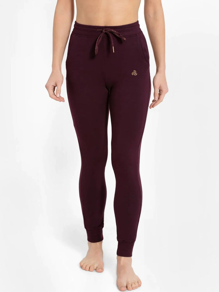 Wine Tasting Jockey Women's Super Combed Cotton Elastane French Terry Slim Fit Joggers