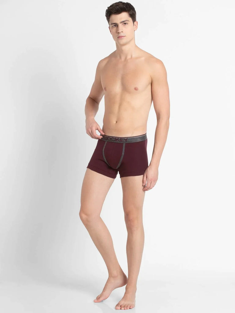 Wine Tasting Jockey Cotton rib Solid Trunk Underwear For Men