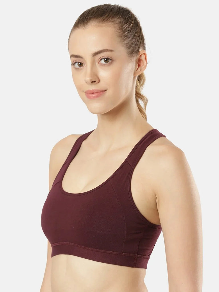 Wine Tasting JOCKEY Women's Wirefree Padded Racer Back Styling Active Bra.