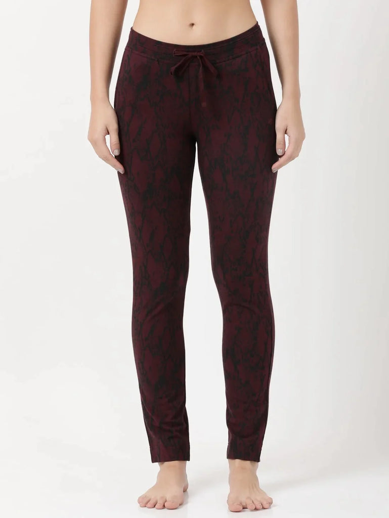 Wine Tasting Printed Slim Fit JOCKEY Women's Trackpants 