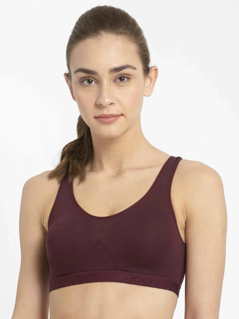 Wine Tasting JOCKEY Women's Wirefree Non Padded Slip-On Active Bra.