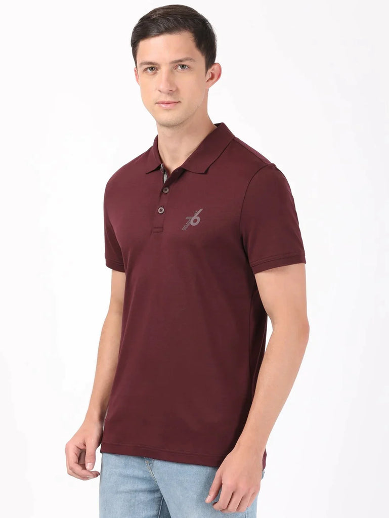 Wine Tasting JOCKEY Men's Solid Half Sleeve Polo T-Shirt