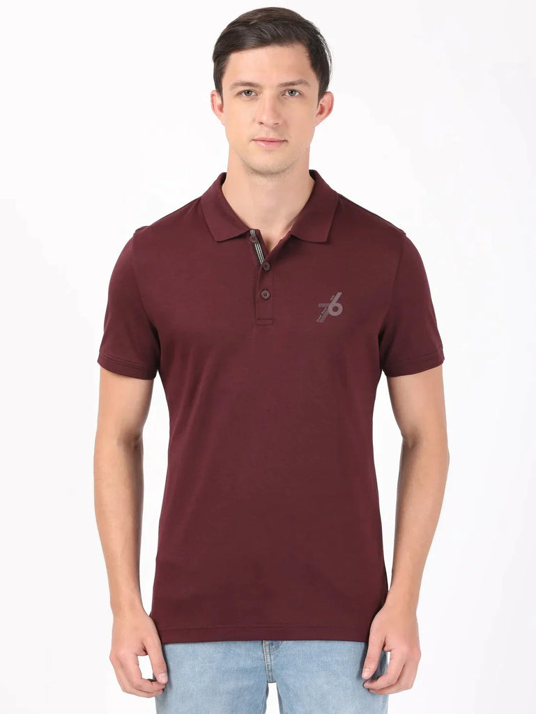 Wine Tasting JOCKEY Men's Solid Half Sleeve Polo T-Shirt