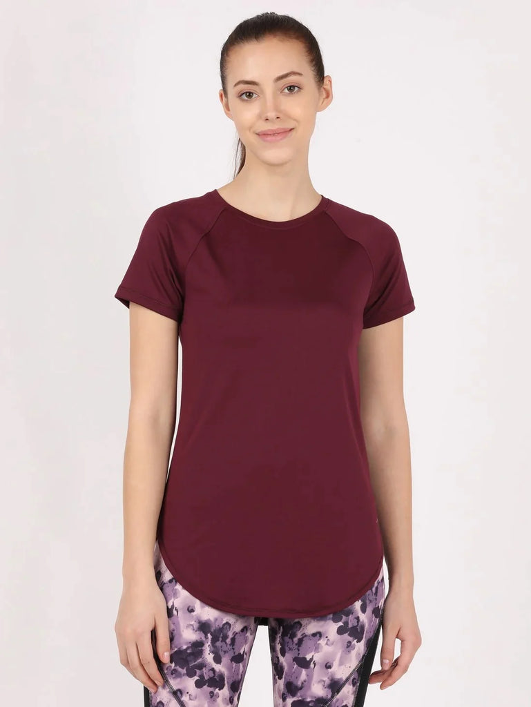 Wine Tasting Women's Relaxed Fit Solid Curved Hem Half Sleeve T-Shirt