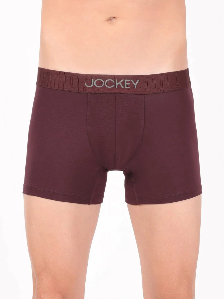 Wine Tasting Jockey Supima Cotton Elastane Stretch Solid Trunk Underwear For Men