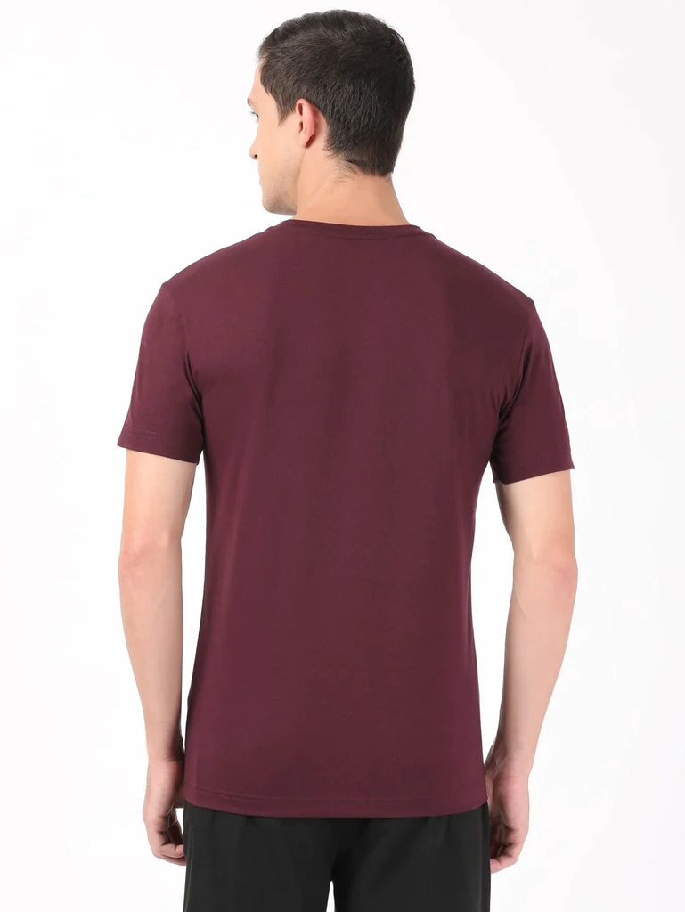 Wine Tasting JOCKEY Men's Solid V Neck Half Sleeve T-Shirt