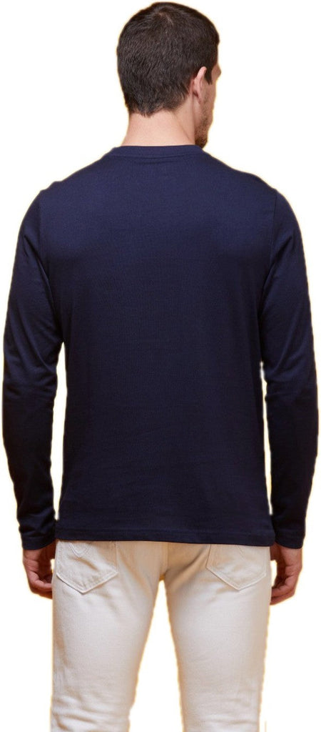 Navy USPA MEN FULL SLEEVES SOLID T-SHIRT