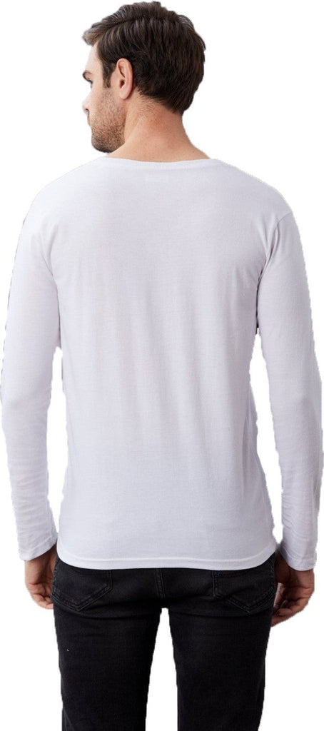 White USPA MEN FULL SLEEVES SOLID T-SHIRT